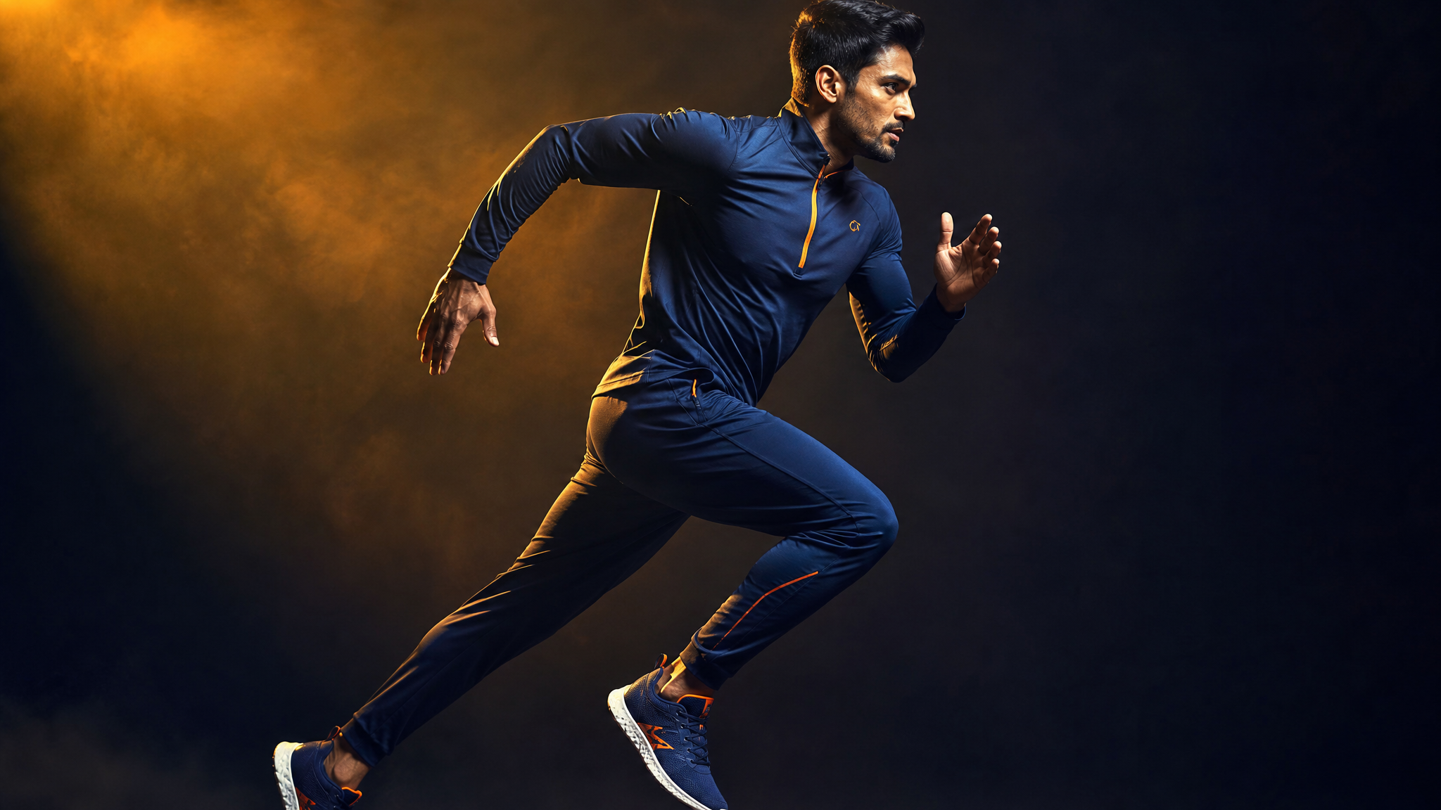 Athlete in motion wearing Flying Sikh premium athletic wear